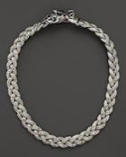 John Hardy Batu Naga Silver And Black Sapphires Dragon Head Necklace With Ruby Eyes And Medium Braided Chain, 18