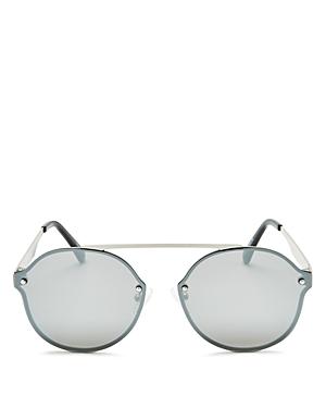 Quay Camden Heights Mirrored Round Sunglasses, 64mm