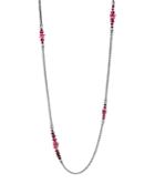 John Hardy Sterling Silver Classic Chain Station Necklace With Garnet & Pink Tourmaline, 36
