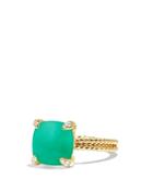 David Yurman Chatelaine Ring With Chrysoprase And Diamonds In 18k Gold