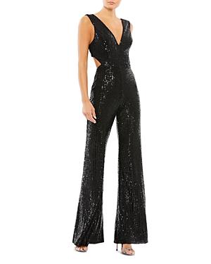 Mac Duggal Sequin Cutout Back Jumpsuit