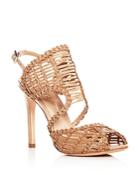 Schutz Women's Thamis Woven Leather Caged High Heel Sandals