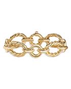David Yurman 18k Yellow Gold Cable And Smooth Link Bracelet