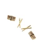 Ajoa By Nadri Crystal Sushi Stud Earrings In 18k Gold Plate, Set Of 2
