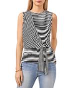 Vince Camuto Striped Vibrations Tie Front Top
