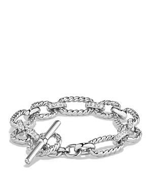 David Yurman Cushion Link Bracelet With Diamonds