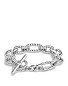 David Yurman Cushion Link Bracelet With Diamonds