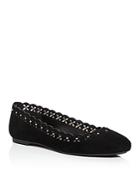 Michael Michael Kors Thalia Suede Perforated Ballet Flats