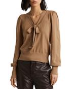 Lauren Ralph Lauren Tie Neck Puff Sleeve Sweater