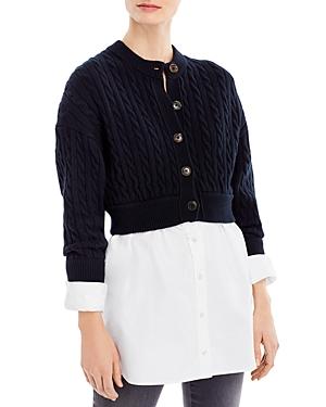 Alexanderwang.t Layered Look Cable Cardigan Top