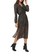 1.state Printed Long Sleeve Midi Dress