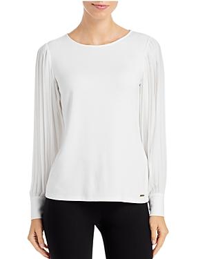 T Tahari Pleated Sleeve Top