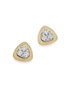 Diamond Triangle Stud Earrings In 14k Yellow And White Gold, .50 Ct. T.w. - 100% Exclusive