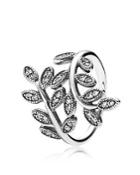 Pandora Ring - Sterling Silver & Cubic Zirconia Sparkling Leaves