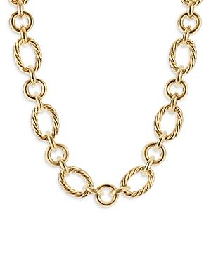 David Yurman 18k Yellow Gold Cable And Smooth Link Necklace, 18