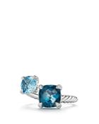 David Yurman Chatelaine Bypass Ring With Hampton Blue Topaz, Blue Topaz And Diamonds