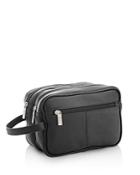 Royce New York Colombian Vaquetta Leather Double Zip Toiletry Travel Bag
