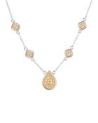 Anna Beck Cushion Station & Teardrop Pendant Necklace In 18k Gold-plated Sterling Silver & Sterling Silver. 16
