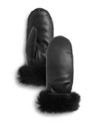 Ugg Shearling-cuff Leather Mittens