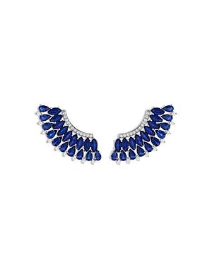 Hueb 18k White Gold Mirage Blue Sapphire & Diamond Statement Earrings