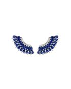 Hueb 18k White Gold Mirage Blue Sapphire & Diamond Statement Earrings