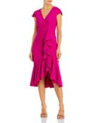 Tadashi Shoji Cap Sleeve Side Ruffle Dress