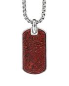 David Yurman Sterling Silver Exotic Stone Streamline Tag With Red Agate