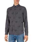 The Kooples Relief Skull Slim Fit Button-down Shirt