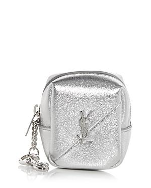Saint Laurent Jamie Cube Charm Leather Zip Pouch