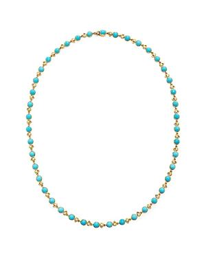 Temple St. Clair 18k Yellow Gold Moon River Turquoise & Diamond Statement Necklace, 24