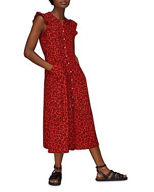 Whistles Button Front Midi Dress