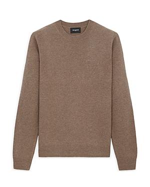 The Kooples Wool Blend Heart Embroidered Crewneck Sweater