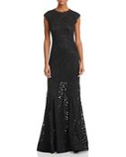 Aqua Embellished Lace Gown - 100% Exclusive