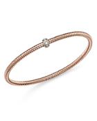Alberto Amati 14k White & Rose Gold Diamond Tubogas Stretch Bracelet
