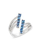 Bloomingdale's Blue Sapphire & Champagne Diamond Ring In 14k White Gold - 100% Exclusive