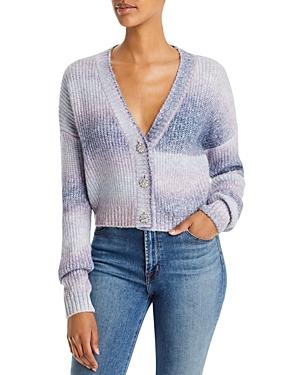 Aqua Rhinestone Button Ombre Cropped Cardigan - 100% Exclusive