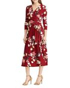 Lauren Ralph Lauren Floral-print Faux-wrap Midi Dress