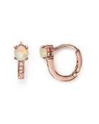 Dana Rebecca Designs 14k Rose Gold Charlie Caroline Huggie Hoop Earrings With Opals And Diamonds