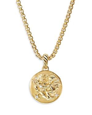David Yurman 18k Yellow Gold Diamond Gemini Amulet Pendant