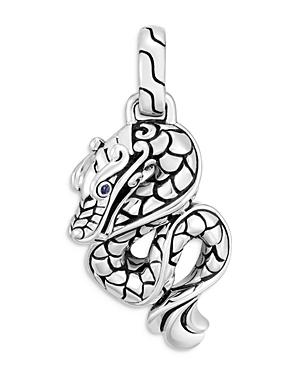 John Hardy Sterling Silver Legends Naga Pendant With Blue Sapphire