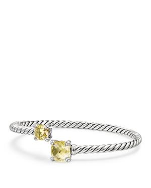 David Yurman Chatelaine Bypass Bracelet With Lemon Citrine & Diamonds