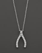 Roberto Coin 18 Kt. White Gold/diamond Wishbone Necklace