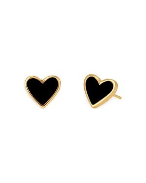 Rachel Reid 14k Yellow Gold Enamel Heart Stud Earrings