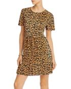 Aqua Leopard Print Pleated Ruffled Dress - 100% Exclusive