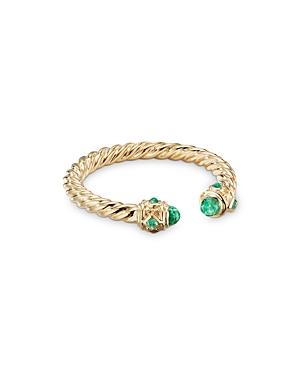 David Yurman 18k Yellow Gold Renaissance Emerald Ring