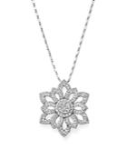 Diamond Flower Cluster Pendant Necklace In 14k White Gold, 1.50 Ct. T.w. - 100% Exclusive