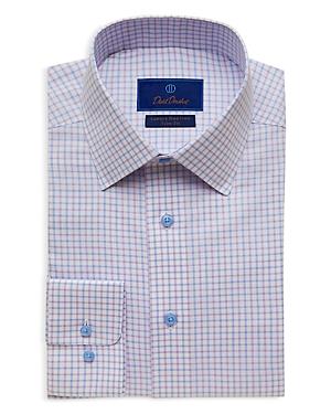 David Donahue Small Check Regular Fit Dress Shirt