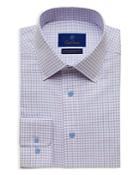 David Donahue Small Check Regular Fit Dress Shirt