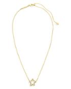 Kendra Scott Jae Pave Star Adjustable Pendant Necklace In 14k Gold Plate, 19