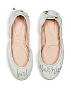 Kate Spade New York Gwen Leather Just Married Travel Ballet Flats